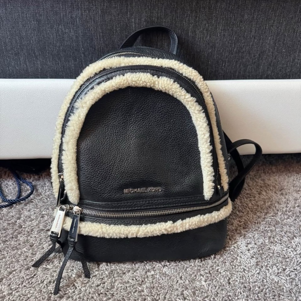Michael Kors Black Leather Backpack